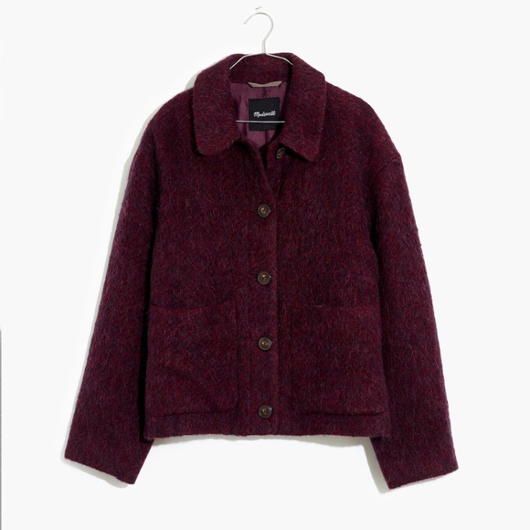 Madewell Kenwick Jacket in Rusted Burgundy Mélange size Large NB292